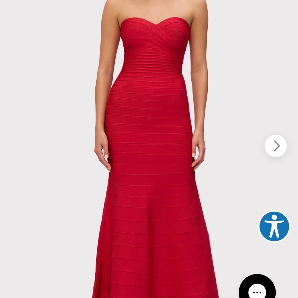 Red Hervé Leger Maxi bandage dress in lipstick red size XS basically new